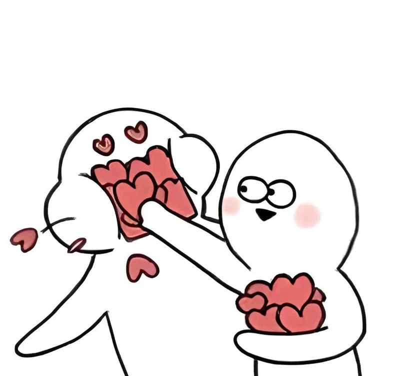 Trái tim meme nổi bật, tạo cảm giác gần gũi.