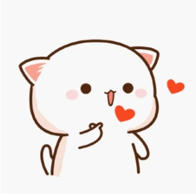 Meme trái tim cute dễ thương, chạm đến cảm xúc người xem.